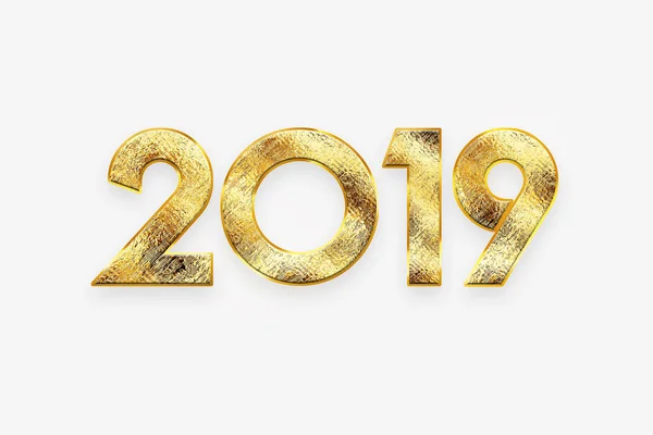 Sfondo Creativo 2019 Felice Anno Nuovo Numeri Oro Progettazione Biglietto — Foto Stock