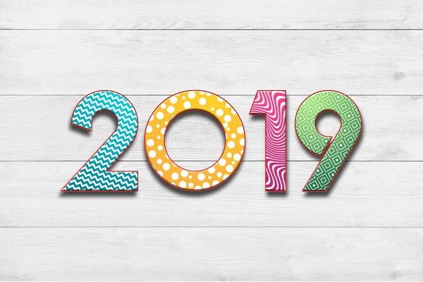 Творческий Фон 2019 Новым Годом Красочный Дизайн Дизайн Поздравительной Открытки — стоковое фото