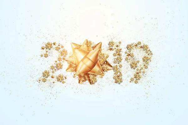 Creative Background 2019 Happy New Year Gold Numbers Design Greeting — Stock Photo, Image