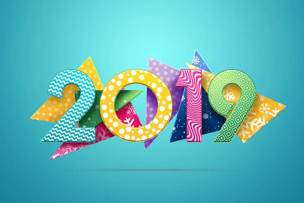 Creative Background 2019 Happy New Year Colorful Design Numbers Design — Stock Photo, Image