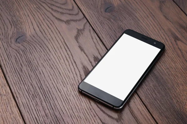 Latar Belakang Kreatif Smartphone Dengan Layar Putih Latar Belakang Mockup — Stok Foto