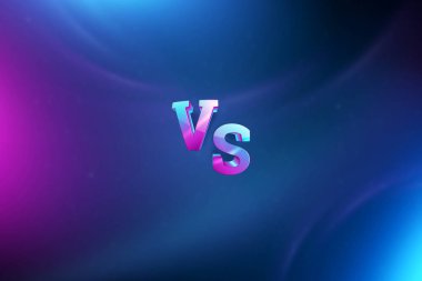 Yaratıcı arka plan, mavi neon karşı logosu, spor ve güreş için mektuplar. oyun kavramı, rekabet, yarışma, güreş, spor. 3D render, 3D illüstrasyon.