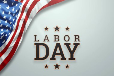 Yaratıcı arka plan, Happy Labor Day afiş. Tasarım şablonu. Kopya alanı. 3d illüstrasyon, 3d tasarım