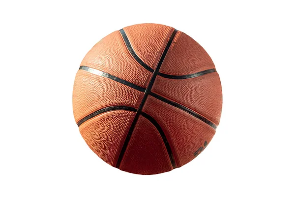 Basketbalový míč proti Bílému pozadí — Stock fotografie