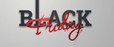 Hafif bir arka plan, yatay afiş, tasarım şablonu üzerinde Black Friday satış yazıt. Kopya alanı, yaratıcı arka plan. 3d illüstrasyon, 3d tasarım