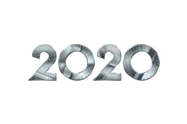 Yaratıcı tasarım, Mutlu Yıllar, Metalik sayılar 2020 Tasarım hafif arka planda. Mutlu Noeller.