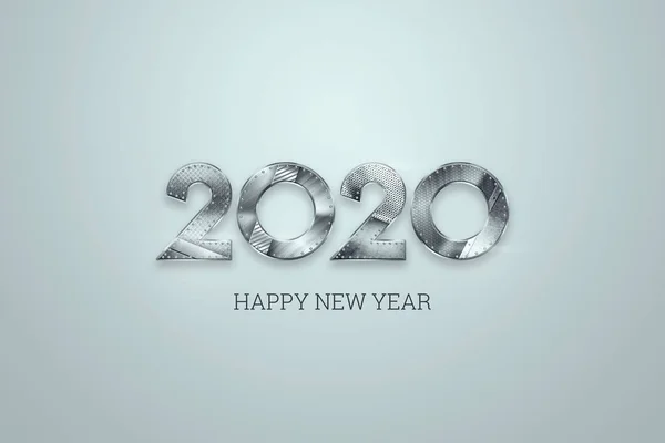 Kreatives Design, frohes neues Jahr, metallische Zahlen 2020 Design auf hellem Hintergrund. Frohe Weihnachten — Stockfoto