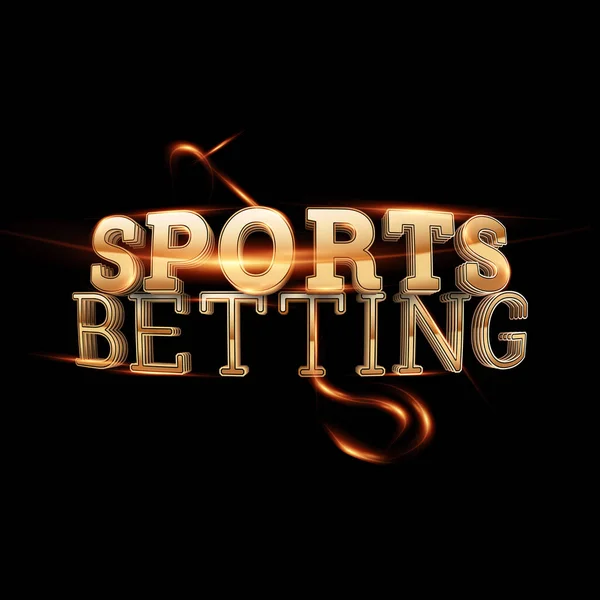 Gold Lettering Sports Betting on a dark background. Bets, sports betting, watch sports and bet. 3D design, 3D illustration — Stock Photo, Image