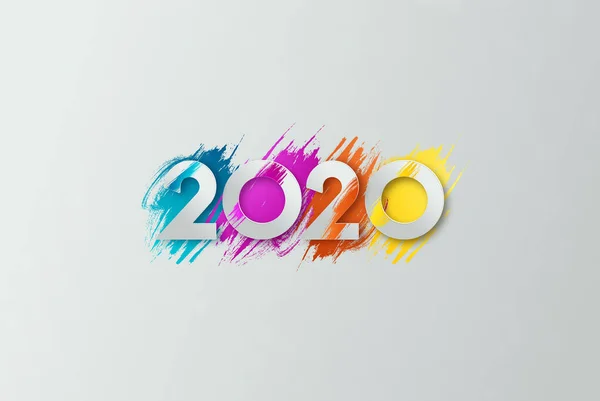 Новогодняя надпись 2020 года на светлом фоне. С Новым годом и Рождеством Христовым! . — стоковое фото