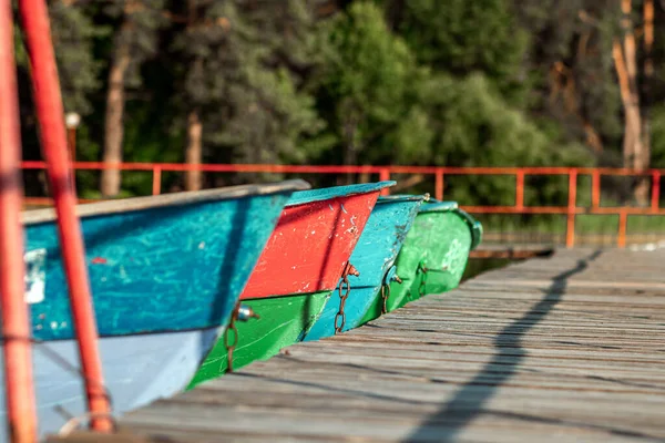 Wooden Rowboats Pier — Stock Photo, Image