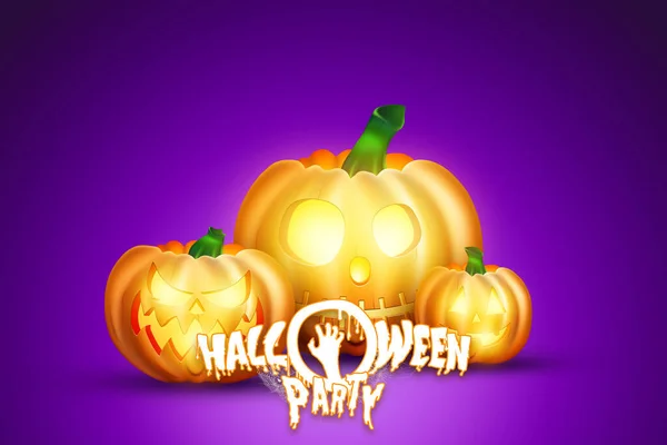 Kreativer Halloween Hintergrund Schriftzug Der Halloween Party Und Kürbisbild Gruseliger — Stockfoto