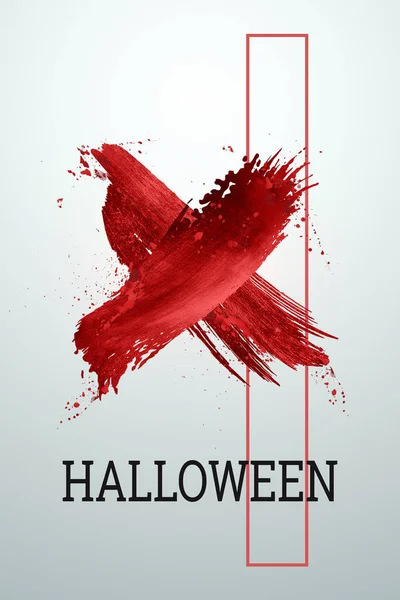 Kreatív Halloween Banner Felirat Halloween Vér Egy Könnyű Háttér Függőleges — Stock Fotó