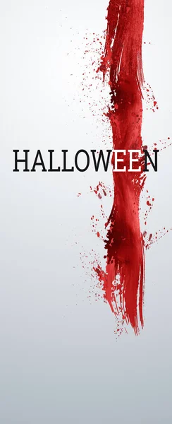 Kreativa Halloweenbanderollen Inskriptionen Halloween Och Blod Ljus Bakgrund Vertikalt Flygblad — Stockfoto