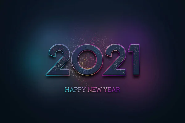 Sfondo Natalizio Iscrizione 2021 Felice Anno Nuovo Sfondo Scuro Volantino — Foto Stock