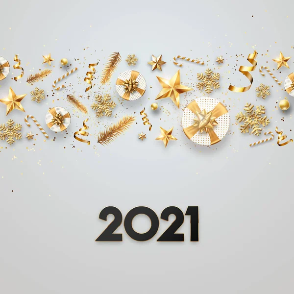 Creative Christmas Background Inscription 2021 Light Background Happy New Year — Stock Photo, Image