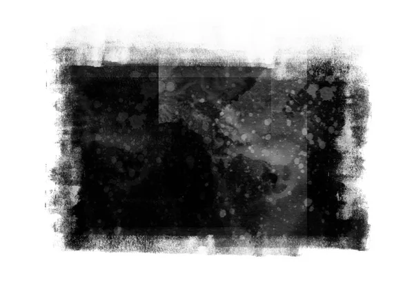 Чорний Графічний Колір Води Патчі Графічних Мазків Пензля Ефект Фоновий — стокове фото