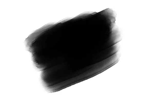 Zwarte Water Kleur Patches Grafische Penseel Streken Effect Achtergrond Ontwerpen — Stockfoto