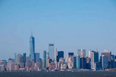 Günbatımında çekilen New York gökyüzü hat fotoğraf
