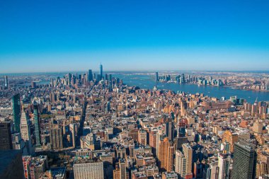 Günbatımında çekilen New York gökyüzü hat fotoğraf