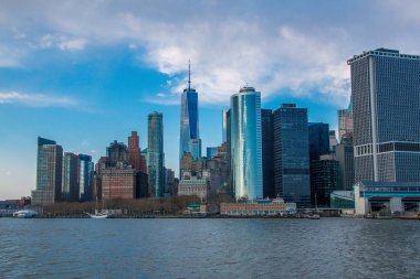 Günbatımında çekilen New York gökyüzü hat fotoğraf