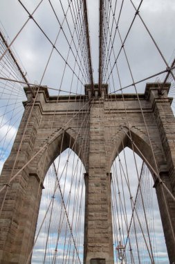 Brooklyn Köprüsü'nün üzerinden aşağıda görülen kısa bir fotoğraf çekim