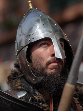 Mayıs 01, 2019 şehir El Alamo, Guadalajara, Ispanya, Ortaçağ Pazarı