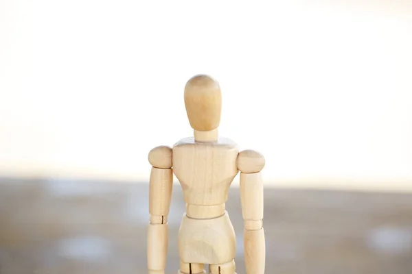 Wooden artist mannequin isolated