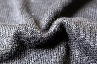 Siyah kazak kumaş tekstil malzeme doku. background.Close kadar.