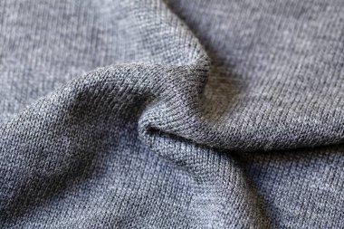 Arka plan doku gri Desen Örme Kumaş Pamuk veya yün closeup yapılan