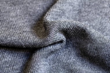 Arka plan doku gri Desen Örme Kumaş Pamuk veya yün closeup yapılan