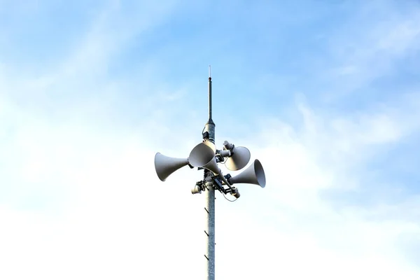 Głośnik Użycia Ogłaszania Zdarzeń Disaster Loudspeaker Katastrofy Prognozy Jasnego Nieba — Zdjęcie stockowe