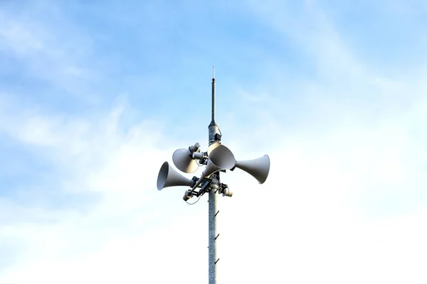 Loudspeaker Used Announcement Event Disaster Loudspeaker Disaster Forecast Clear Blue — Stock Photo, Image