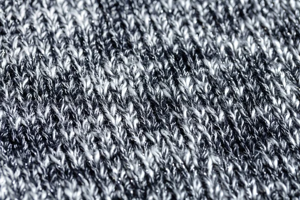Чорно-білі нитки вовняна текстура з бавовни або вовни. крупним планом . — стокове фото