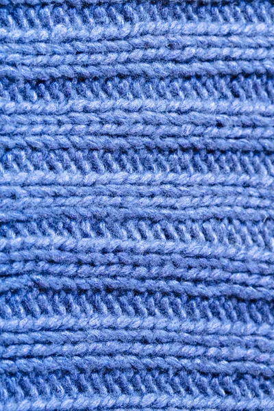 Синій ребро або кабельний стібок в'язаний вовняний фон — стокове фото