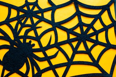 Dekorasyon Mutlu Cadılar Bayramı gün arka plan konsepti Masa üstü görünümü havadan görüntü.