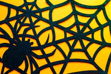 Dekorasyon Mutlu Cadılar Bayramı gün arka plan konsepti Masa üstü görünümü havadan görüntü.