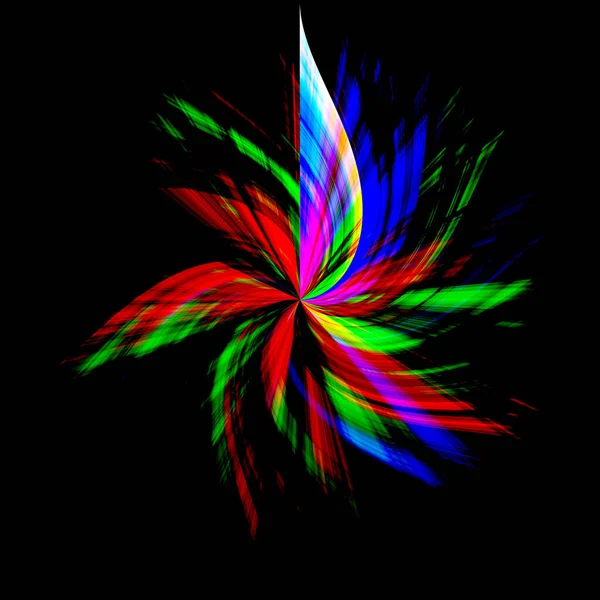 Black Background Background Windmill Kaleidoscope Light Rainbow Color Graphic Design — стоковое фото