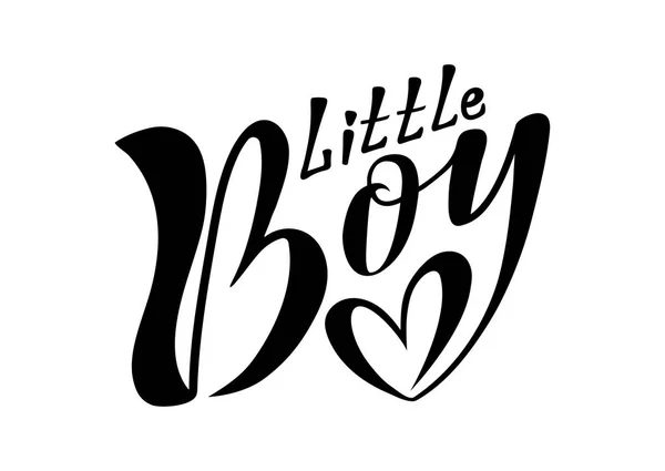 Beautiful Handwritten Text Little Boy Textured Background Holidays Baby Shower — Stock Vector