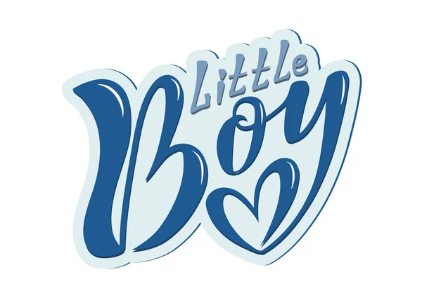 Beautiful Handwritten Text Little Boy Textured Background Holidays Baby Shower — Stock Vector