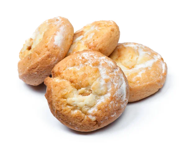 Quelques Gros Biscuits Savoureux Isolés Sur Fond Blanc — Photo