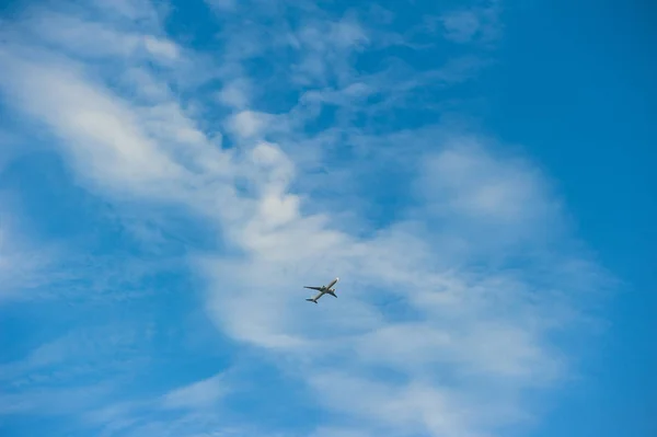 Airplane Deep Cloudy Sky Summer — Stock Photo, Image