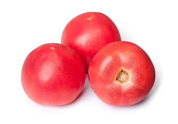 Paar Rode Tomaten Geïsoleerd Witte Achtergrond — Stockfoto