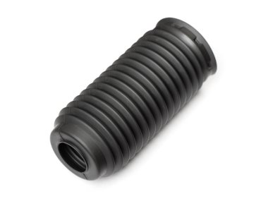 Araba amortisör koruma kauçuk toz ve kir üzerinde beyaz izole için