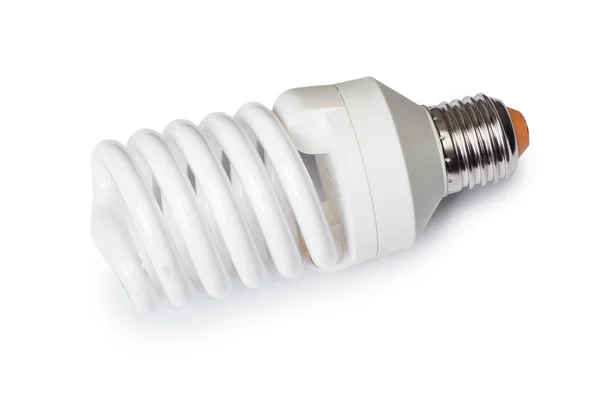 Энергосберегающая Лампочка Изолирована Белом — стоковое фото