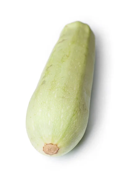 Einzelne Beschädigte Kürbis Gemüsemark Zucchini Isoliert Auf Weißem Hintergrund — Stockfoto
