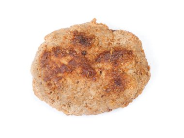 Beyaz arka plan üzerinde izole tek hazırlanmış küçük el yapımı pirzola