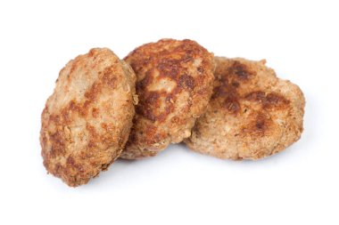 Beyaz arka plan üzerinde izole pirzola Grup hazır küçük el ürünleri