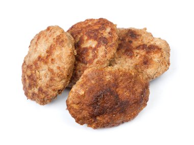 Beyaz arka plan üzerinde izole pirzola Grup hazır küçük el ürünleri