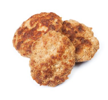 Beyaz arka plan üzerinde izole pirzola Grup hazır küçük el ürünleri