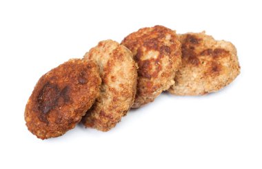 Beyaz arka plan üzerinde izole pirzola Grup hazır küçük el ürünleri